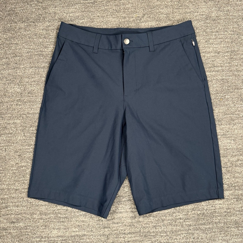 Lululemon Mens Commission Shorts 30 Navy Chino 10 Inch Warpstreme Golf Preppy